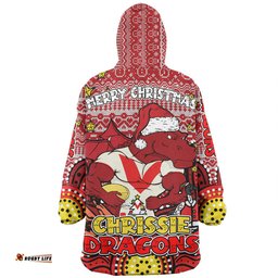St. George Illawarra Dragons Christmas Custom Christmas Knit Patterns Vintage Jersey Ugly Wearable Blanket Hoodie Aussie Oodie