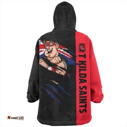 St Kilda Burning Passion Of Power Scratch Style Wearable Blanket Hoodie Aussie Oodie