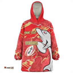 Redcliffe Dolphins Theme Song Wearable Blanket Hoodie Aussie Oodie