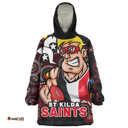 St Kilda NAIDOC Spirit Of Country Wearable Blanket Hoodie Aussie Oodie