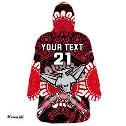custom personalised bombers football wearable blanket hoodie boomerang indigenous dots