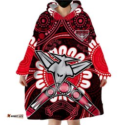 custom personalised bombers football wearable blanket hoodie boomerang indigenous dots