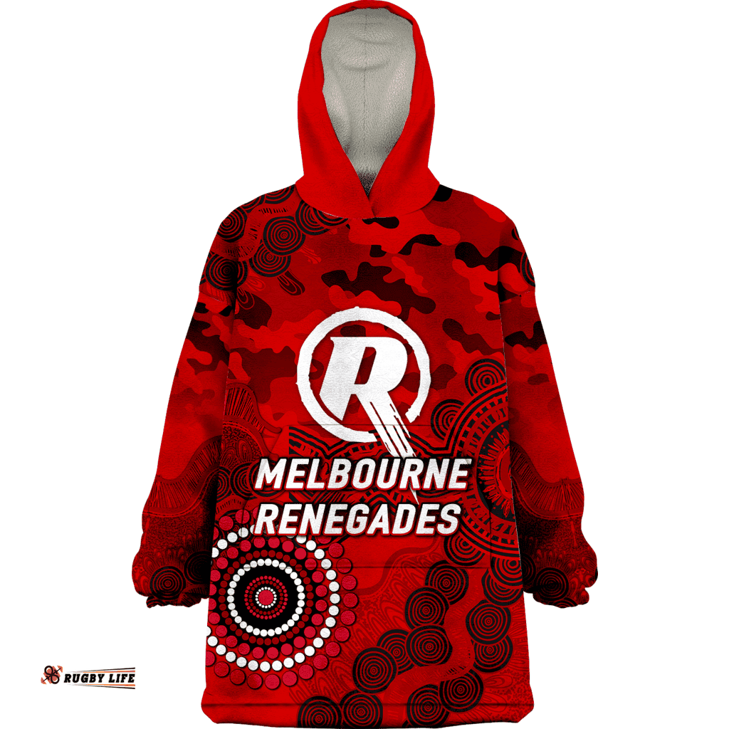 custom personalised melbourne renegades anzac day aboriginal wearable blanket hoodie