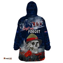 new zealand anzac day wearable blanket hoodie freedom aint free lt05