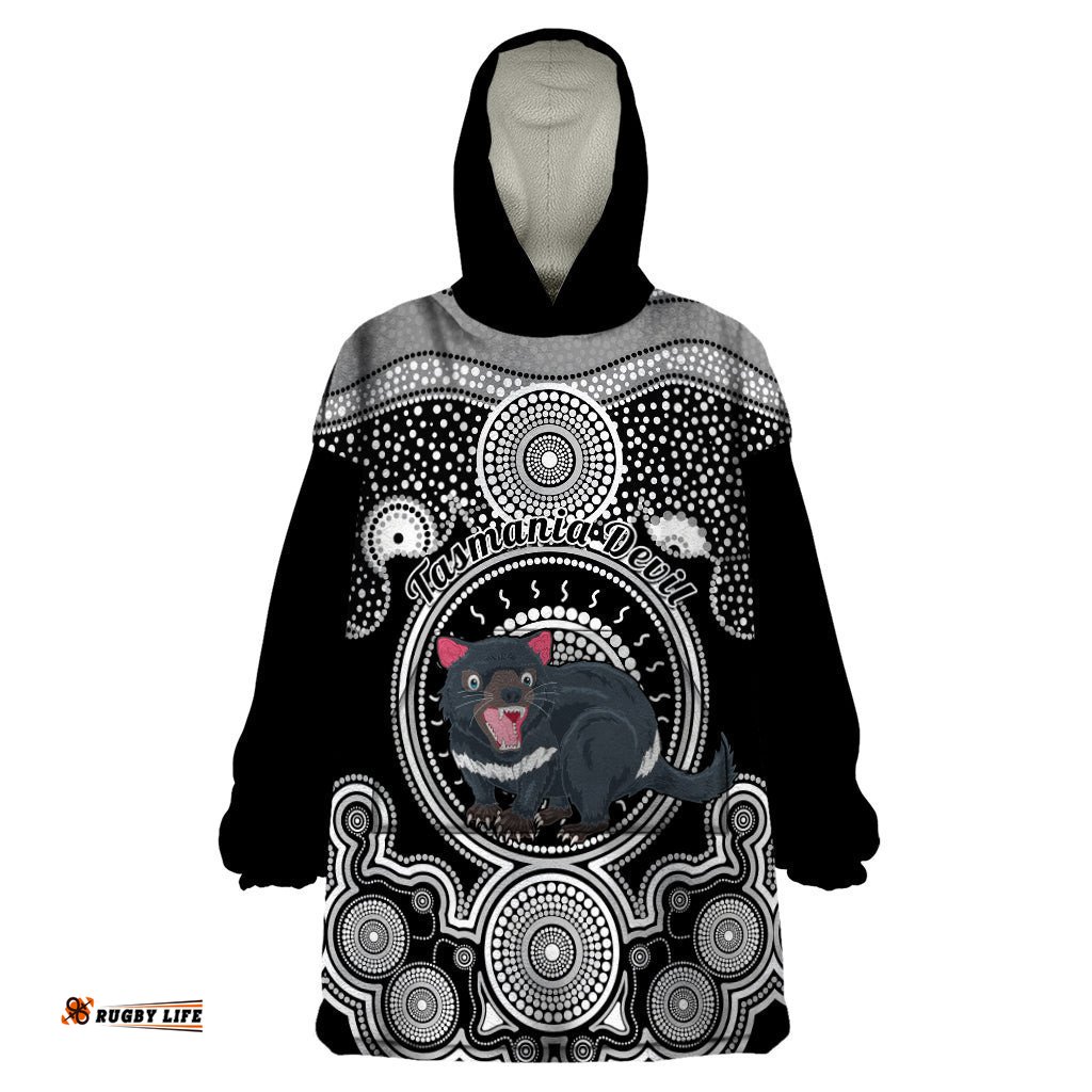 personalised australian astrology wearable blanket hoodie aboriginal tasmania devil zodiac sign