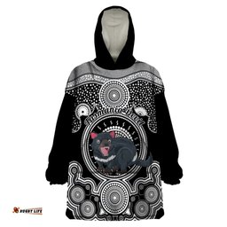 personalised australian astrology wearable blanket hoodie aboriginal tasmania devil zodiac sign