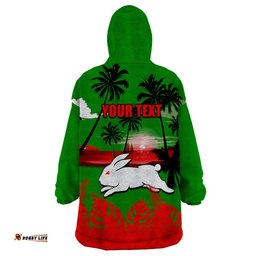 nrl rabbitohs wearable blanket hoodie summer vibe style