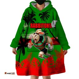 nrl rabbitohs wearable blanket hoodie summer vibe style