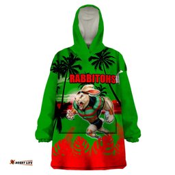 nrl rabbitohs wearable blanket hoodie summer vibe style