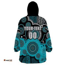 custom text and number brisbane heat bbl wearable blanket hoodie aboriginal patterns