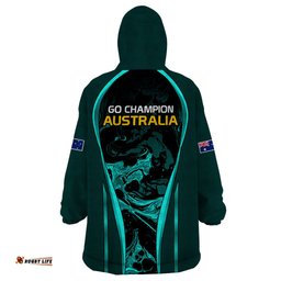 matildas australia soccer wearable blanket hoodie liquid marble texture vibe