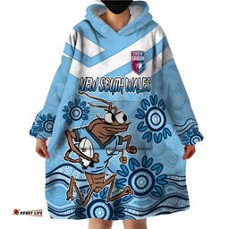 custom nsw blues cockroach blooded aboriginal inspired wearable blanket hoodie