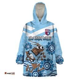 custom nsw blues cockroach blooded aboriginal inspired wearable blanket hoodie