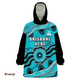 brisbane heat cricket wearable blanket hoodie aboriginal painting