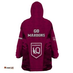 qld rugby wearable blanket hoodie go maroons camouflage sporty style