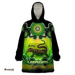 personalised australia capricorn goanna zodiac wearable blanket hoodie auz astrology aboriginal green