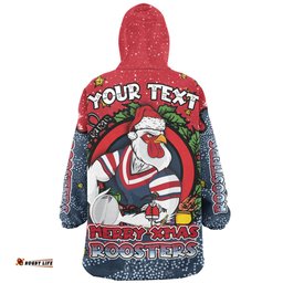 Sydney Roosters Christmas Custom Snug Hoodie - Merry Christmas Our Beloved Team With Aboriginal Dot Art Pattern Snug Hoodie