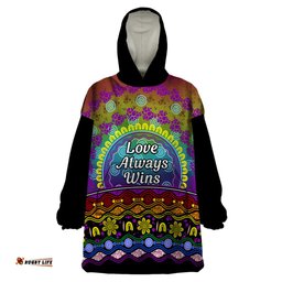 australia lgbt history month wearable blanket hoodie love always wins aboriginal