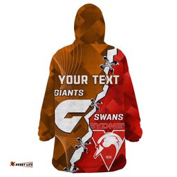 personalised giants and swans football wearable blanket hoodie dynamic style