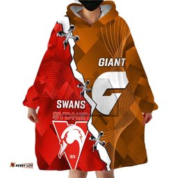 personalised giants and swans football wearable blanket hoodie dynamic style