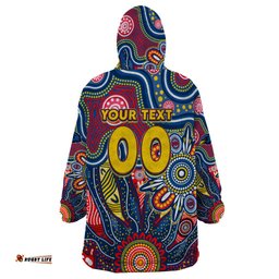 personalised lions naidoc week 2024 wearable blanket hoodie aussie aboriginal art dt02