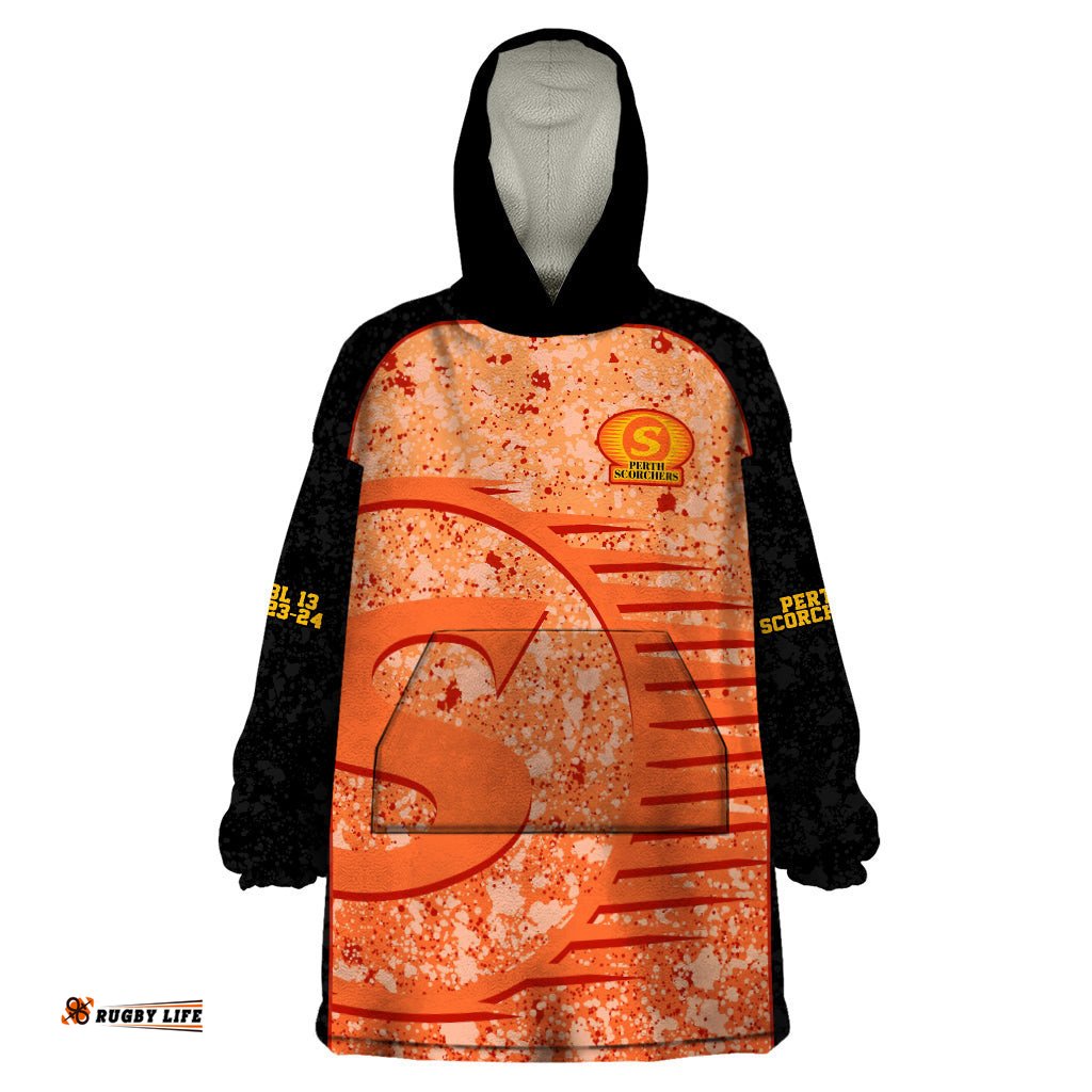 perth scorchers custom wearable blanket hoodie bbl cricket team 2024