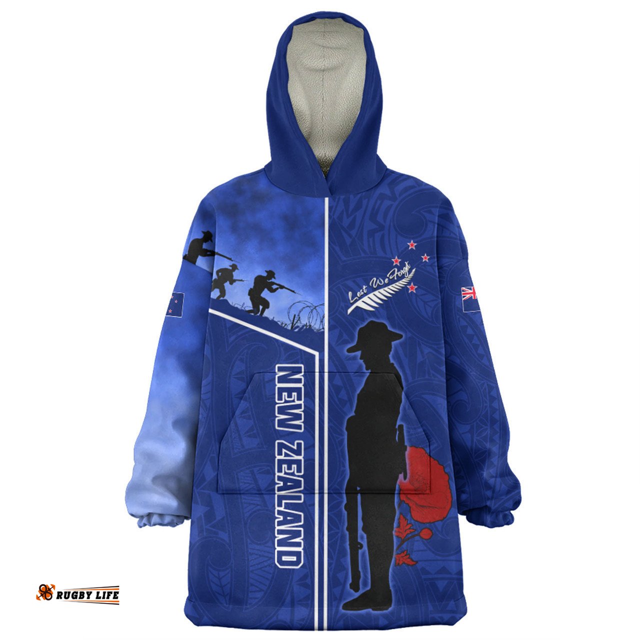 New Zealand Anzac Day Snug Hoodie - Anzac Day Lest We Forget Poppy Snug Hoodie