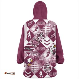 Manly Warringah Sea Eagles Snug Hoodie - Argyle Patterns Style Tough Fan Rugby For Life
