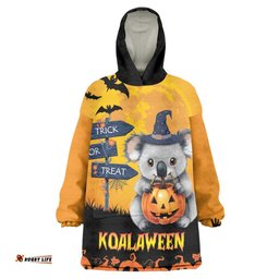 happy koalaween wearable blanket hoodie koala ghost trick or treat