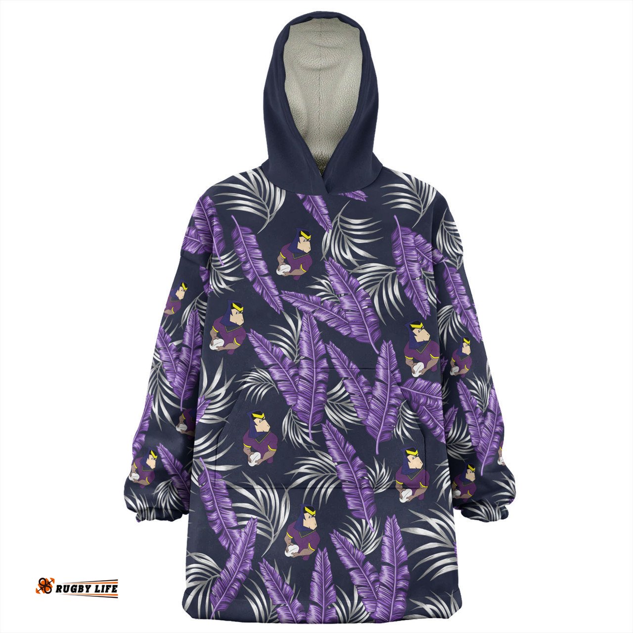 Melbourne Storm Custom Snug Hoodie - Tropical Patterns Melbourne Storm Snug Hoodie
