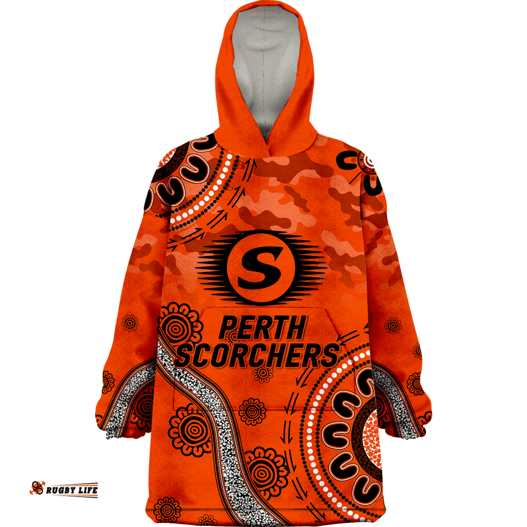 custom personalised perth scorchers anzac day aboriginal wearable blanket hoodie