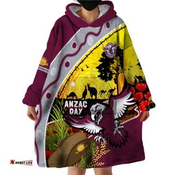 eagles rugby anzac day wearable blanket hoodie silvertails rosemary starry night