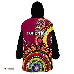 custom personalised queensland state wearable blanket hoodie qld australian indigenous art