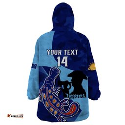 custom nsw blues anzac day wearable blanket hoodie australian platypus mix camouflage