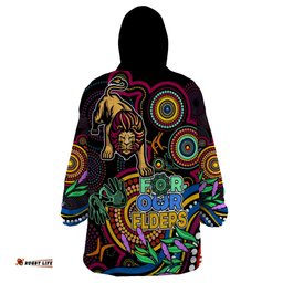 lions football aboriginal art wearable blanket hoodie naidoc indigenous tribal