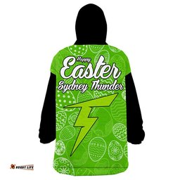 sydney thunder cricket happy easter day wearable blanket hoodie simple style