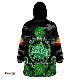 melbourne stars anzac 2024 wearable blanket hoodie lest we forget poppy mix camouflage