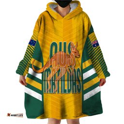 custom australia soccer wearable blanket hoodie go matildas dynamic national colors