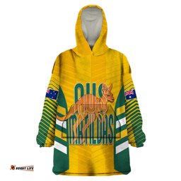 custom australia soccer wearable blanket hoodie go matildas dynamic national colors