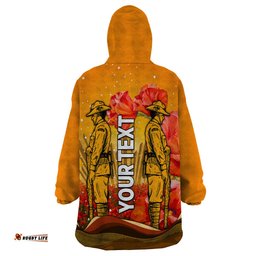 custom personalised aboriginal anzac day wearable blanket hoodie soldier poppy vibe
