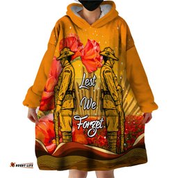 custom personalised aboriginal anzac day wearable blanket hoodie soldier poppy vibe