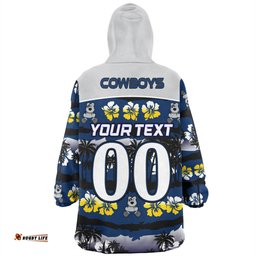 North Queensland Cowboys Snug Hoodie - Tropical Hibiscus and Coconut Trees