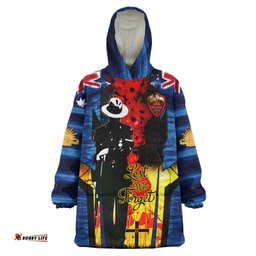 australia and new zealand army corps wearable blanket hoodie commemorated anzac day lest we forget wearable blanket hoodie