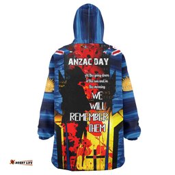 australia and new zealand army corps wearable blanket hoodie commemorated anzac day lest we forget wearable blanket hoodie