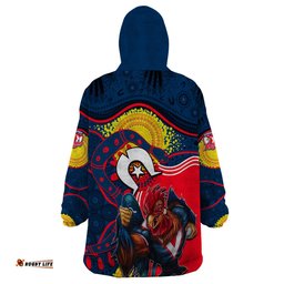 roosters mascot nrl wearable blanket hoodie naidoc