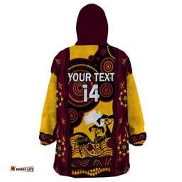 custom australia day brisbane broncos wearable blanket hoodie nrl 2024 australian map proud