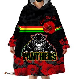 panthers rugby anzac wearable blanket hoodie angry panther camouflage with poppy