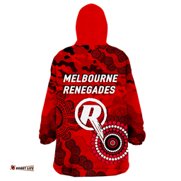 melbourne renegades anzac day aboriginal wearable blanket hoodie