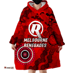 melbourne renegades anzac day aboriginal wearable blanket hoodie