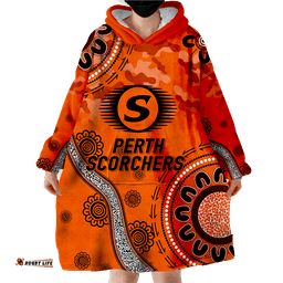perth scorchers anzac day aboriginal wearable blanket hoodie